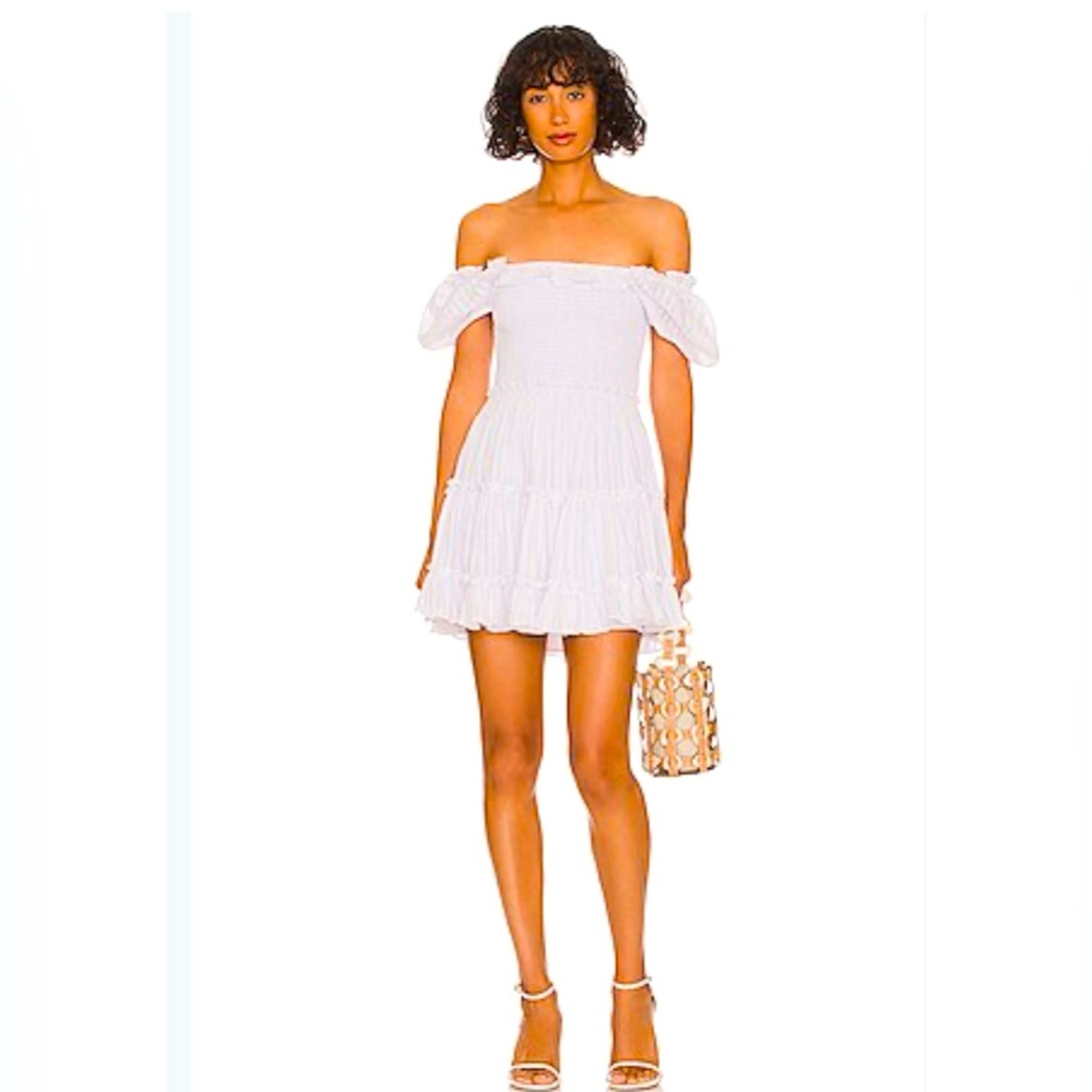 Likely Elegant White Off-Shoulder Dress. Size 2 Brand new w/ Tags.